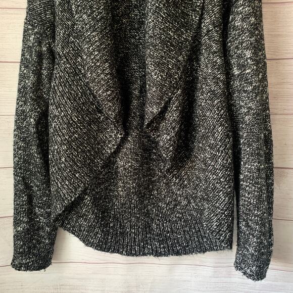 Apt. 9 Black and White Knit Cardigan Sweater Open Front Chunky Size Small - Picture 3 of 11